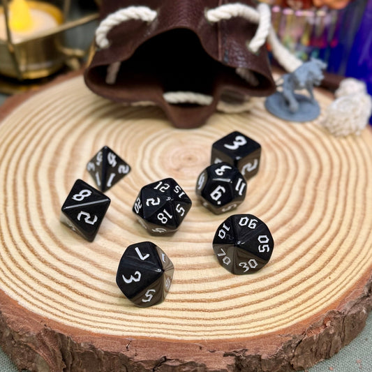 Black Gothic 7 Piece Poly Dice Set - The Wandering Satchel