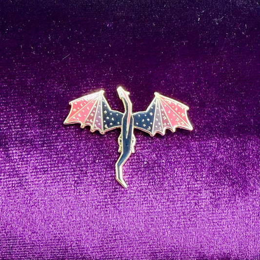 Purple and Black Dragon Enamel Pin - The Wandering Satchel