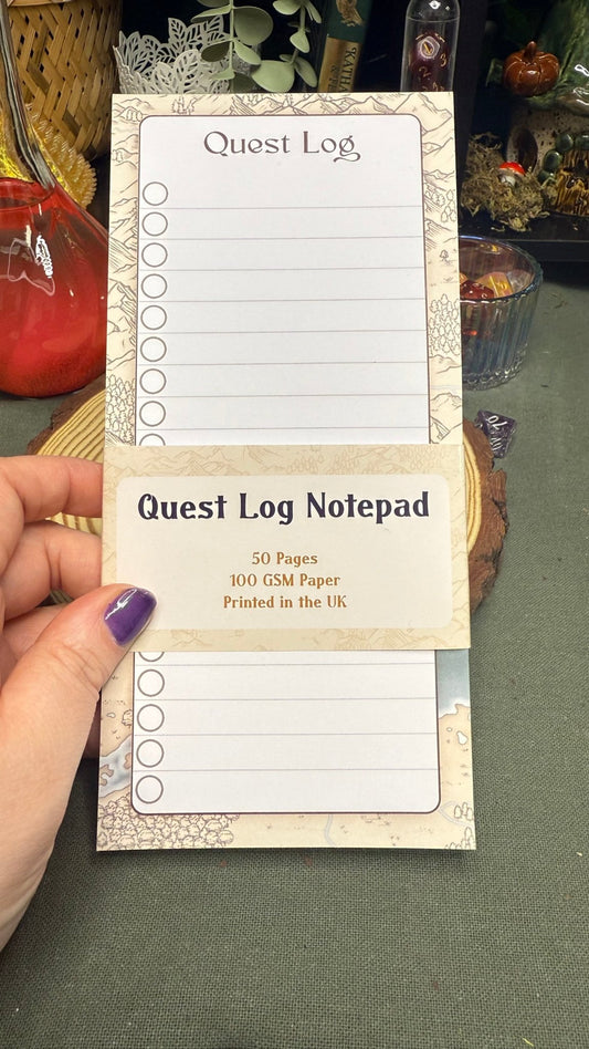 Quest Log Notepad - The Wandering Satchel