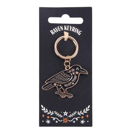 Folk Raven Halloween Keyring