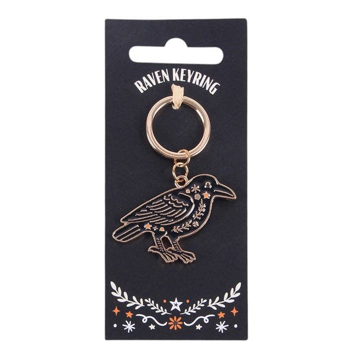 Folk Raven Halloween Keyring