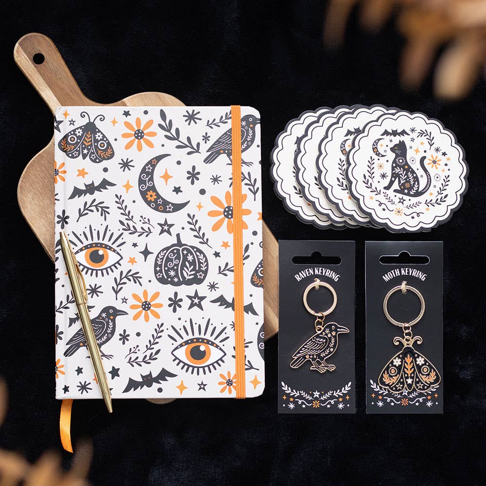 Folk Raven Halloween Keyring