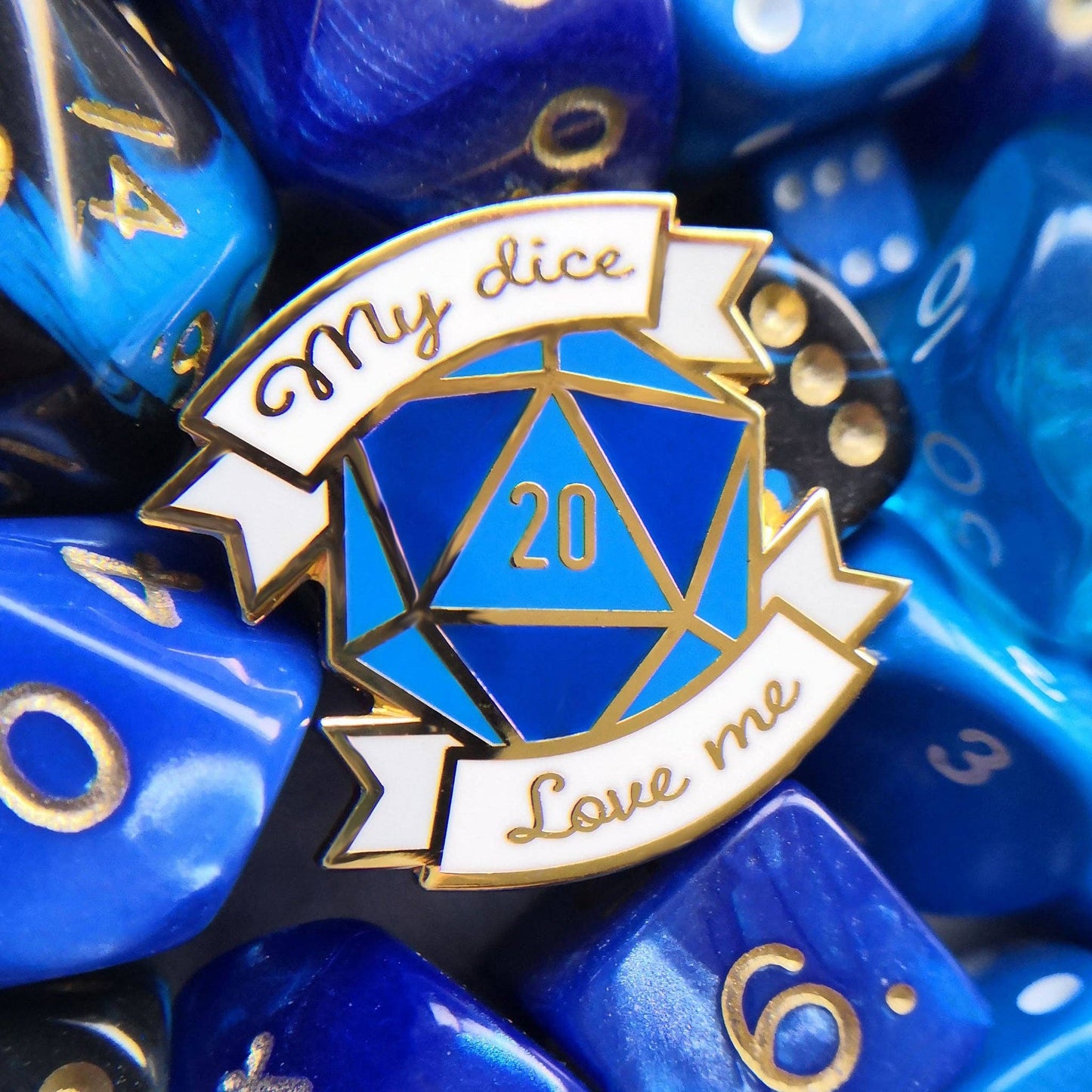 My Dice Love Me Hard Enamel Pin - Let's Roll Tabletop RPG Pin Collection