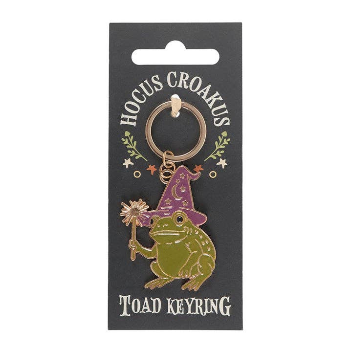 Hocus Croakus Magic Toad Halloween Keyring