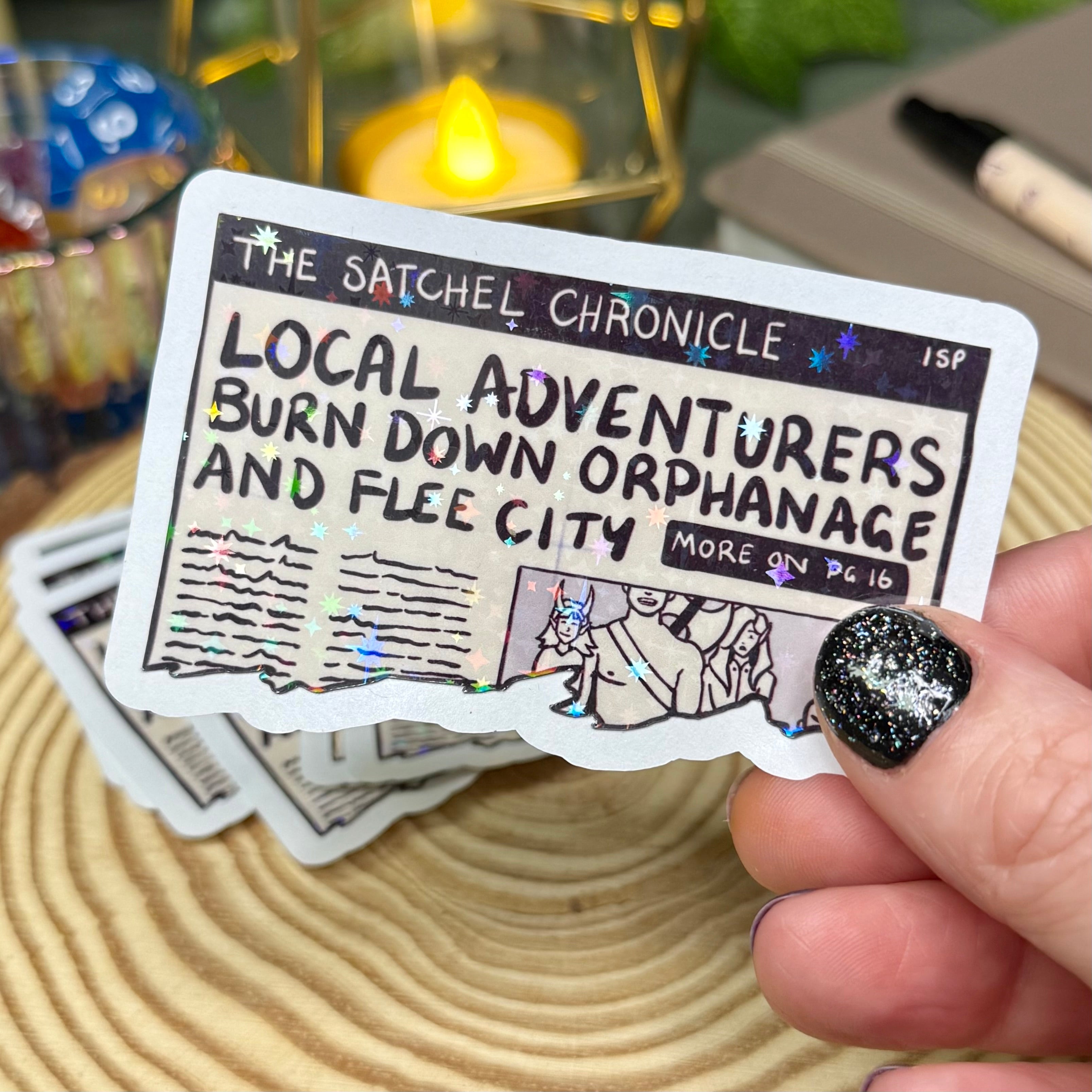 Party Shenanigans Newspaper Sticker
