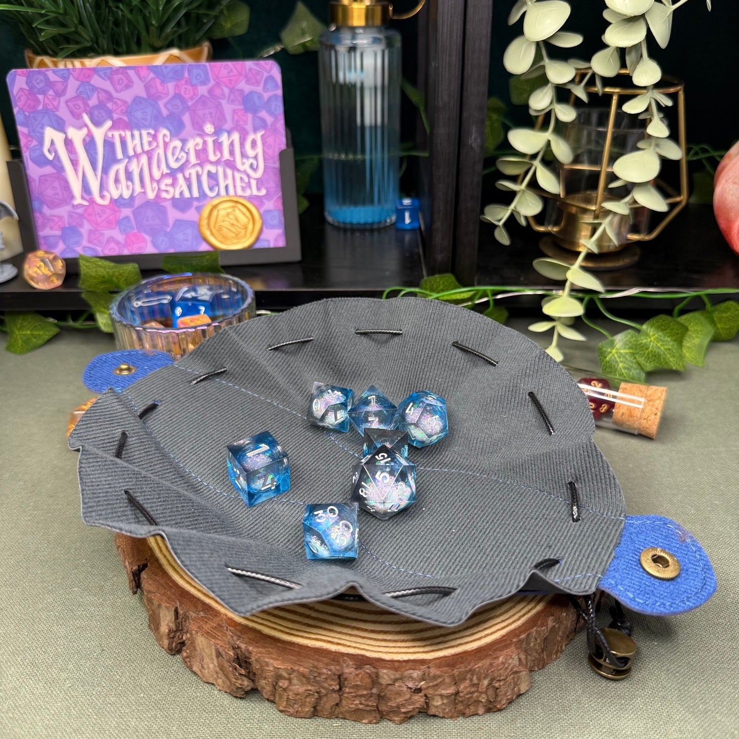 Dice Drawstring Bag with Rolling Tray