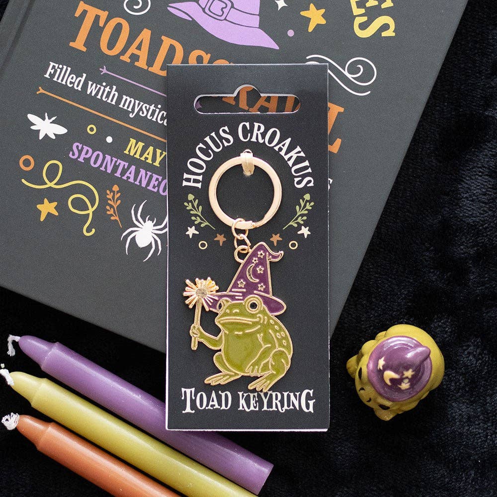 Hocus Croakus Magic Toad Halloween Keyring