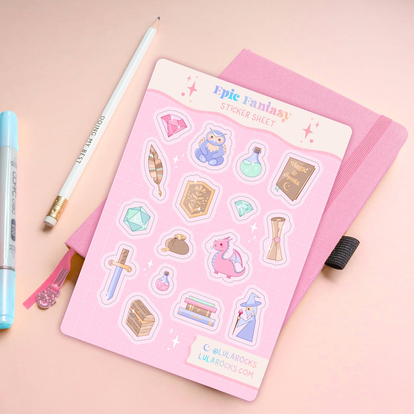 Epic Fantasy Deco Stickers Sheet
