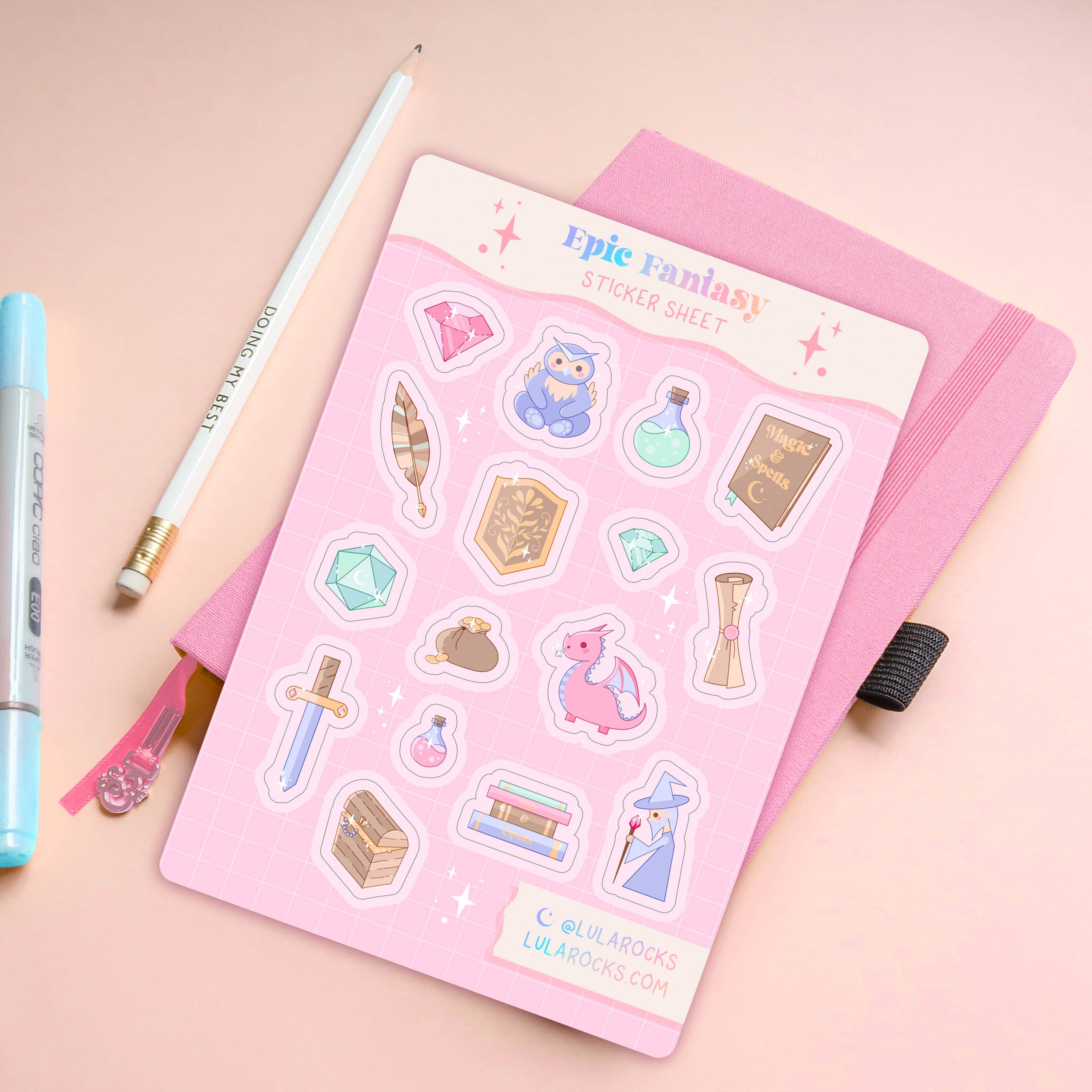 Epic Fantasy Deco Stickers Sheet