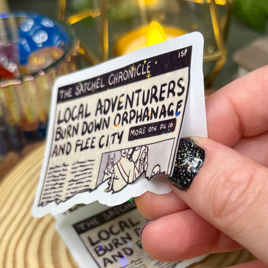 Party Shenanigans Newspaper Sticker