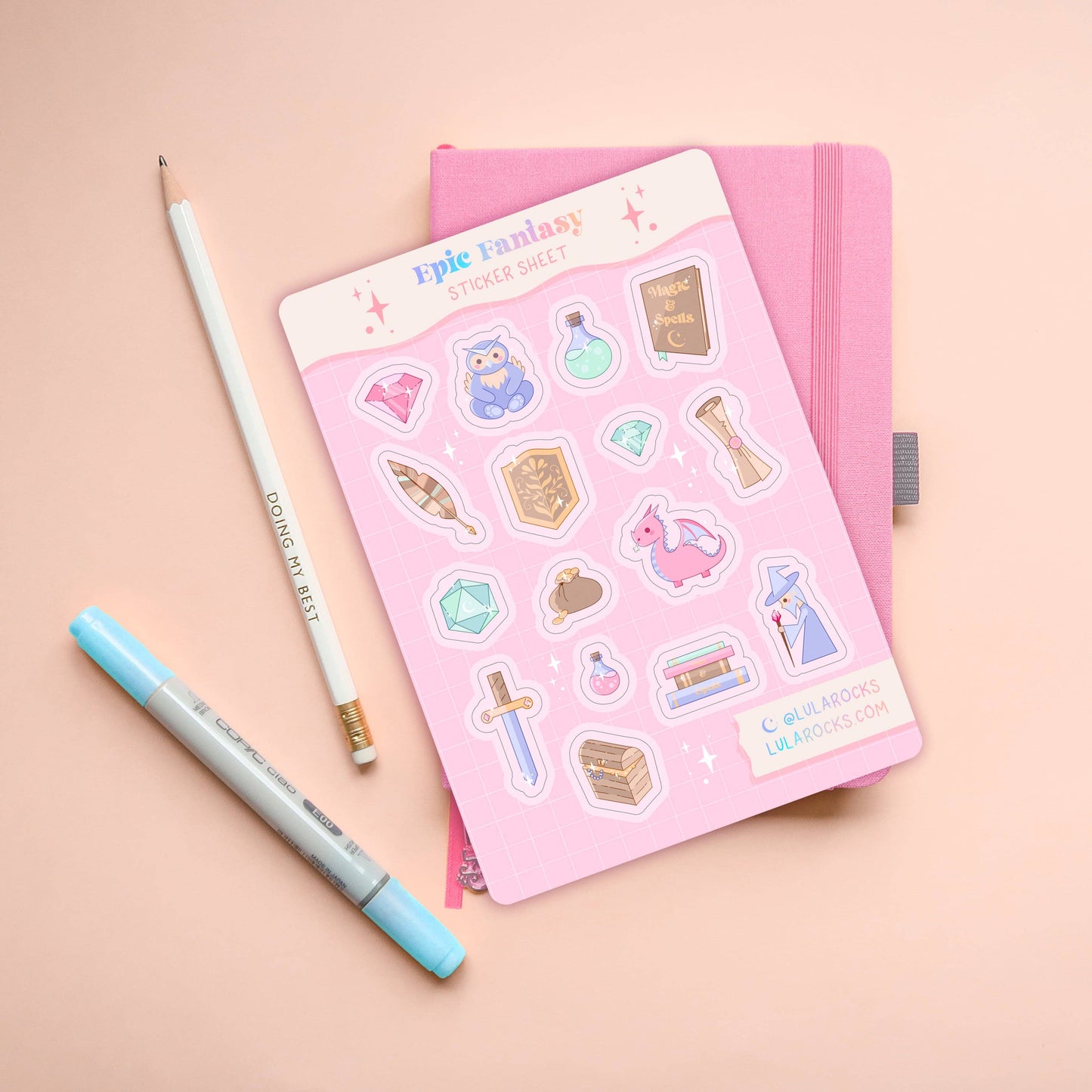 Epic Fantasy Deco Stickers Sheet