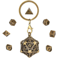 Metal Dice Keychain with Mini Metal Dice