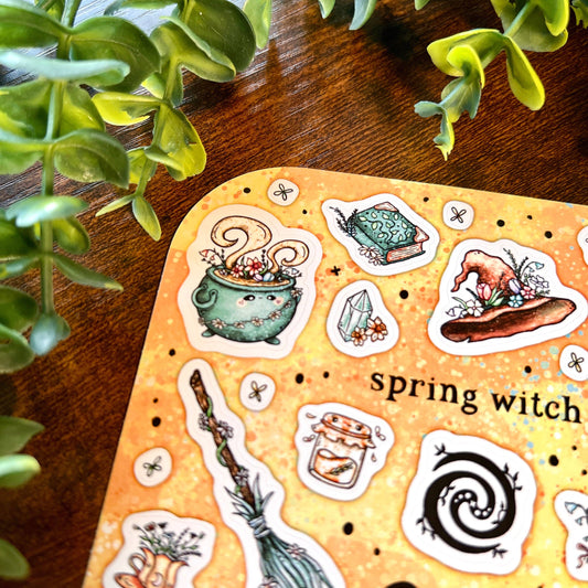 Spring Witch Peach Sticker Sheet