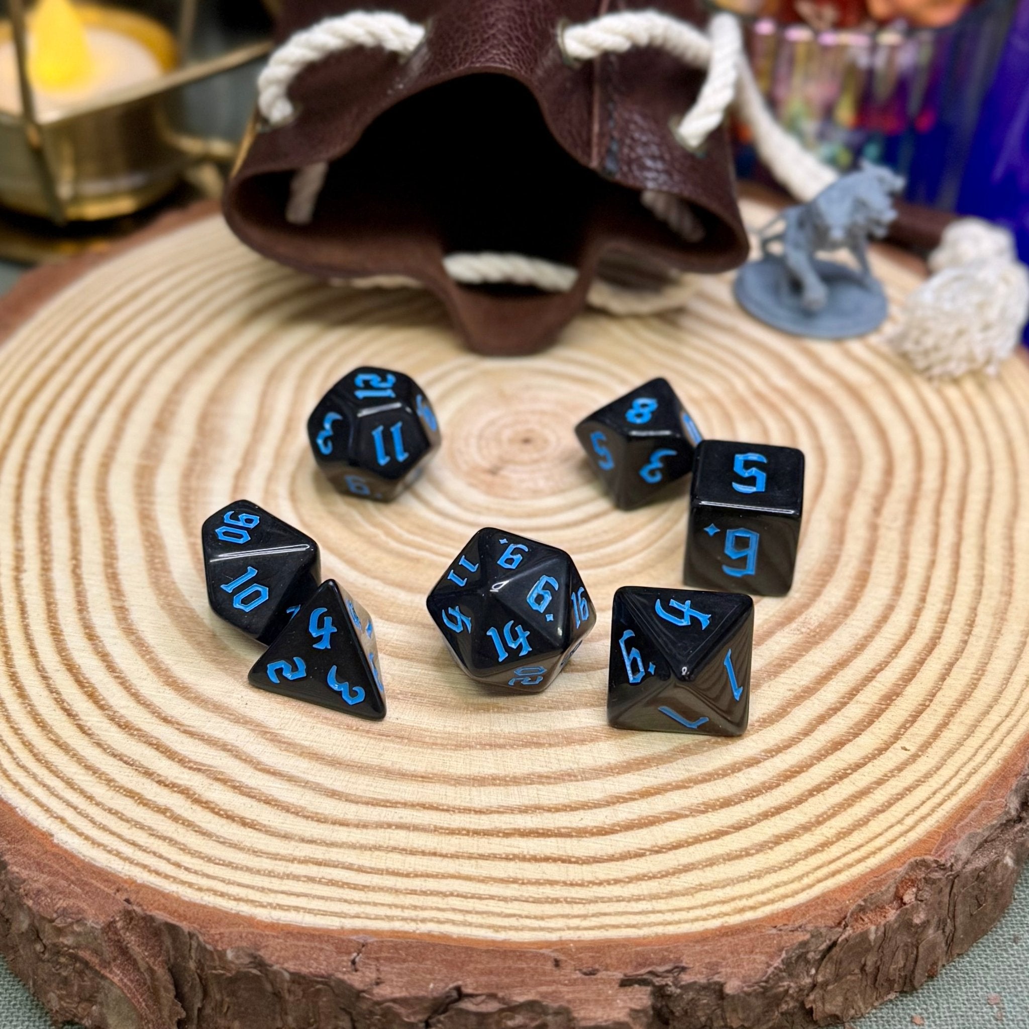Black Gothic 7 Piece Poly Dice Set - The Wandering Satchel