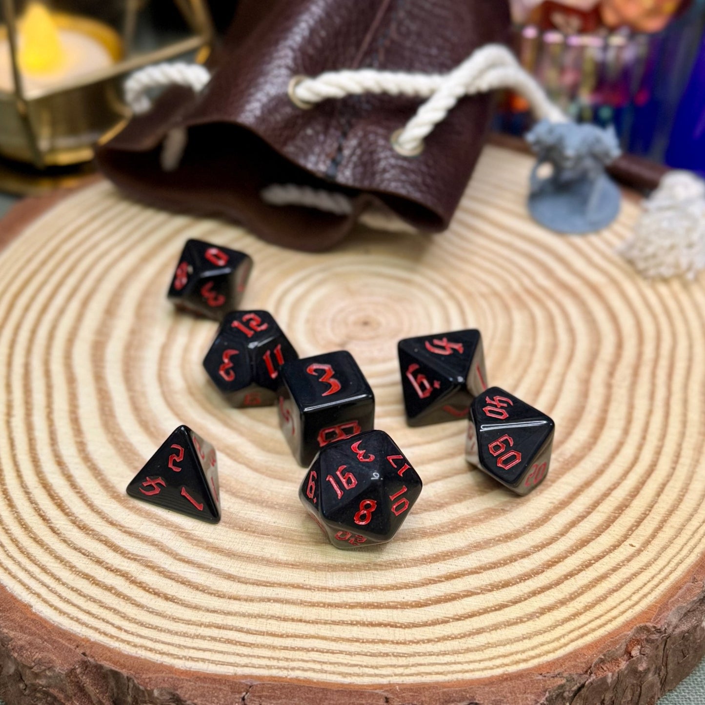 Black Gothic 7 Piece Poly Dice Set - The Wandering Satchel