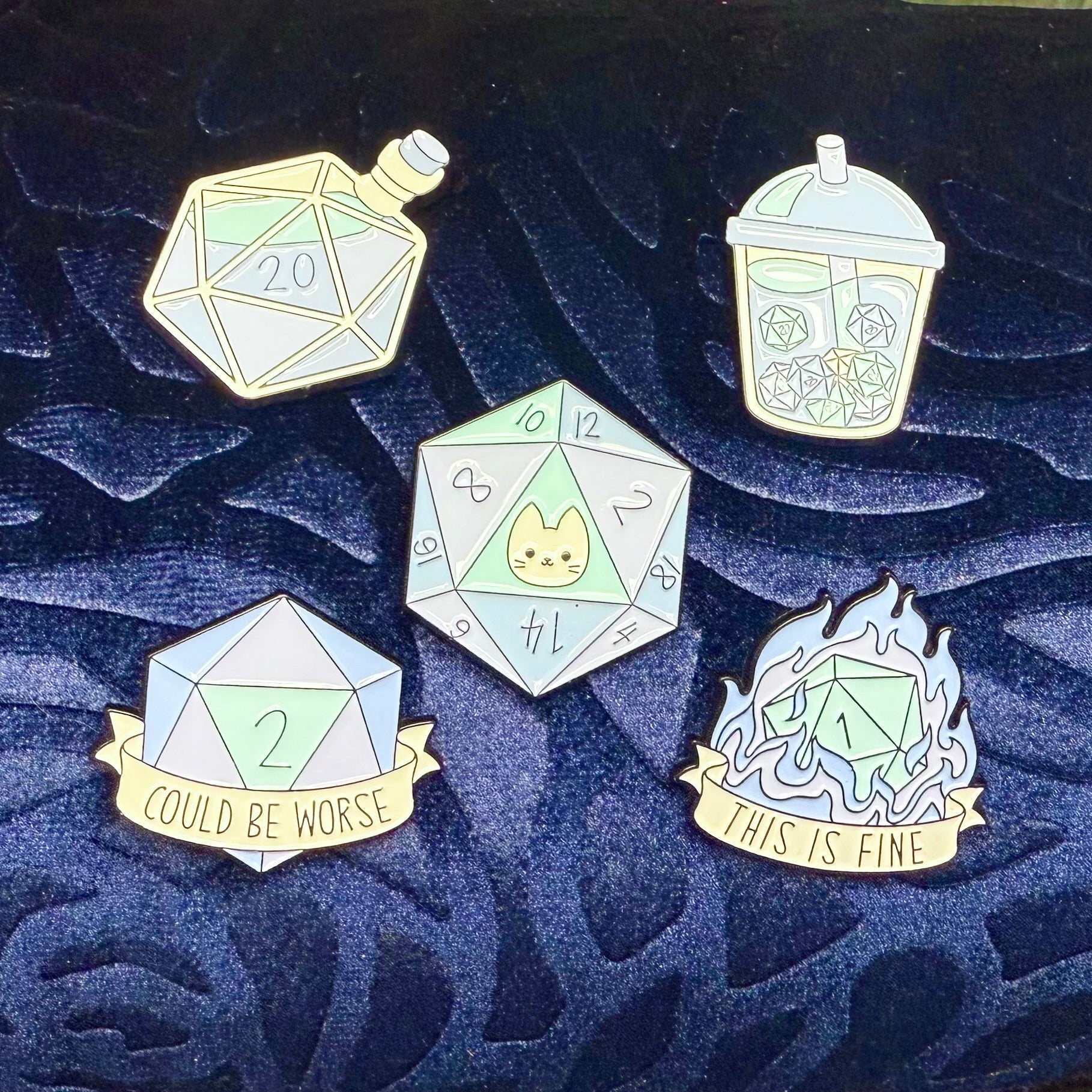 Blue Dice Enamel Pins - The Wandering Satchel
