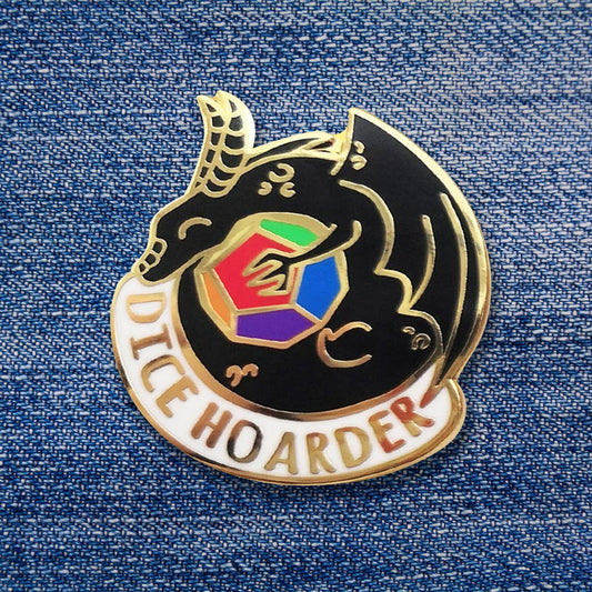 Midnight Rainbow | Dice Hoarder Dragon Hard Enamel Pin (Limited Edition)