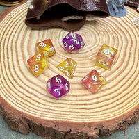 Colourful Pearl Double Colours 7 Piece Poly Dice Set - The Wandering Satchel