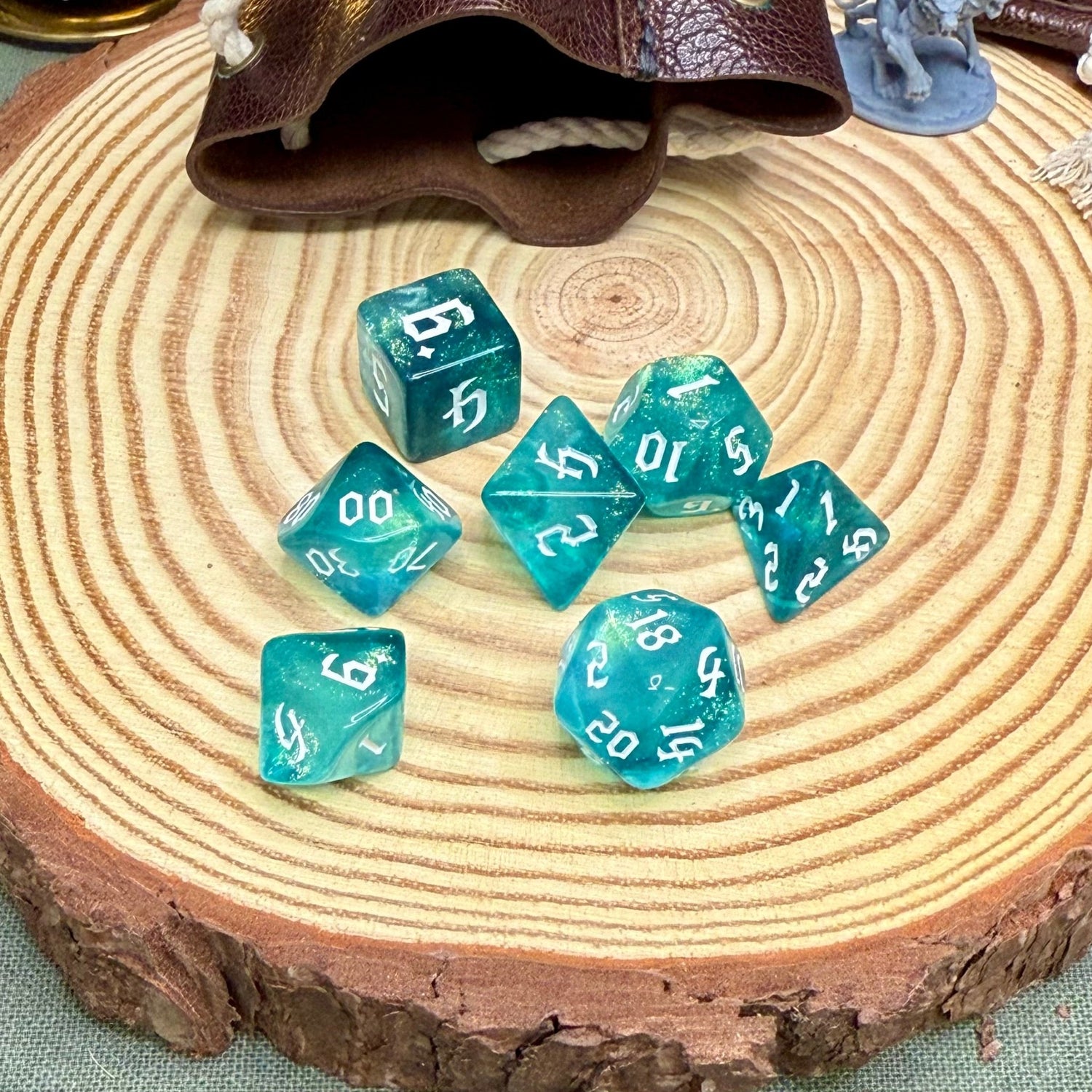 Colourful Pearl Double Colours 7 Piece Poly Dice Set - The Wandering Satchel