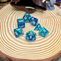 Colourful Pearl Double Colours 7 Piece Poly Dice Set - The Wandering Satchel