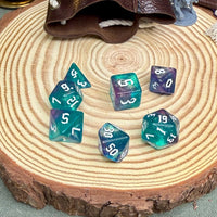 Colourful Pearl Double Colours 7 Piece Poly Dice Set - The Wandering Satchel