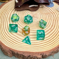 Colourful Pearl Double Colours 7 Piece Poly Dice Set - The Wandering Satchel