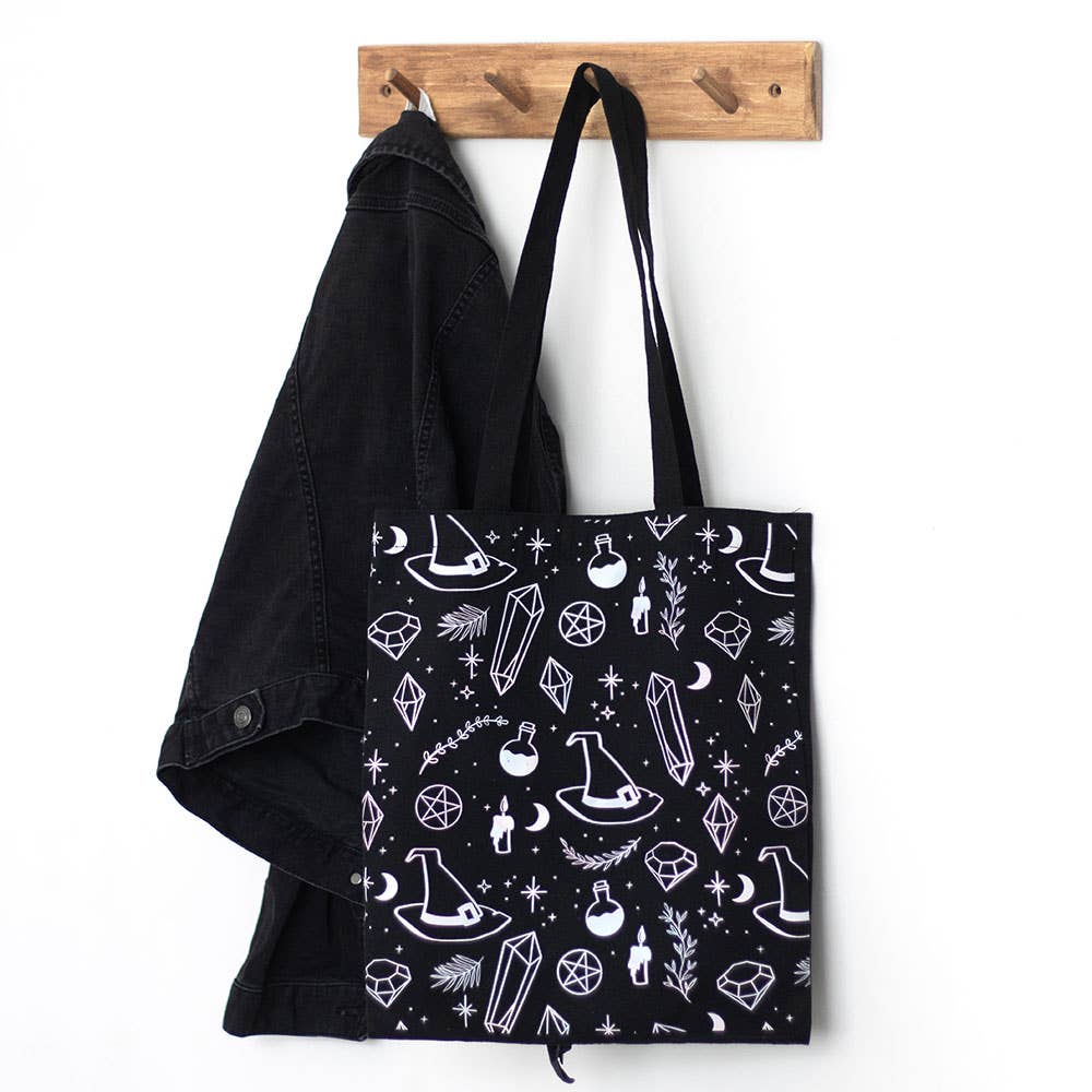 Crystal Witch Print Polycotton Tote Bag - The Wandering Satchel