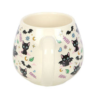Cute and Creepy Black Cat Print Rounded Mug - The Wandering Satchel