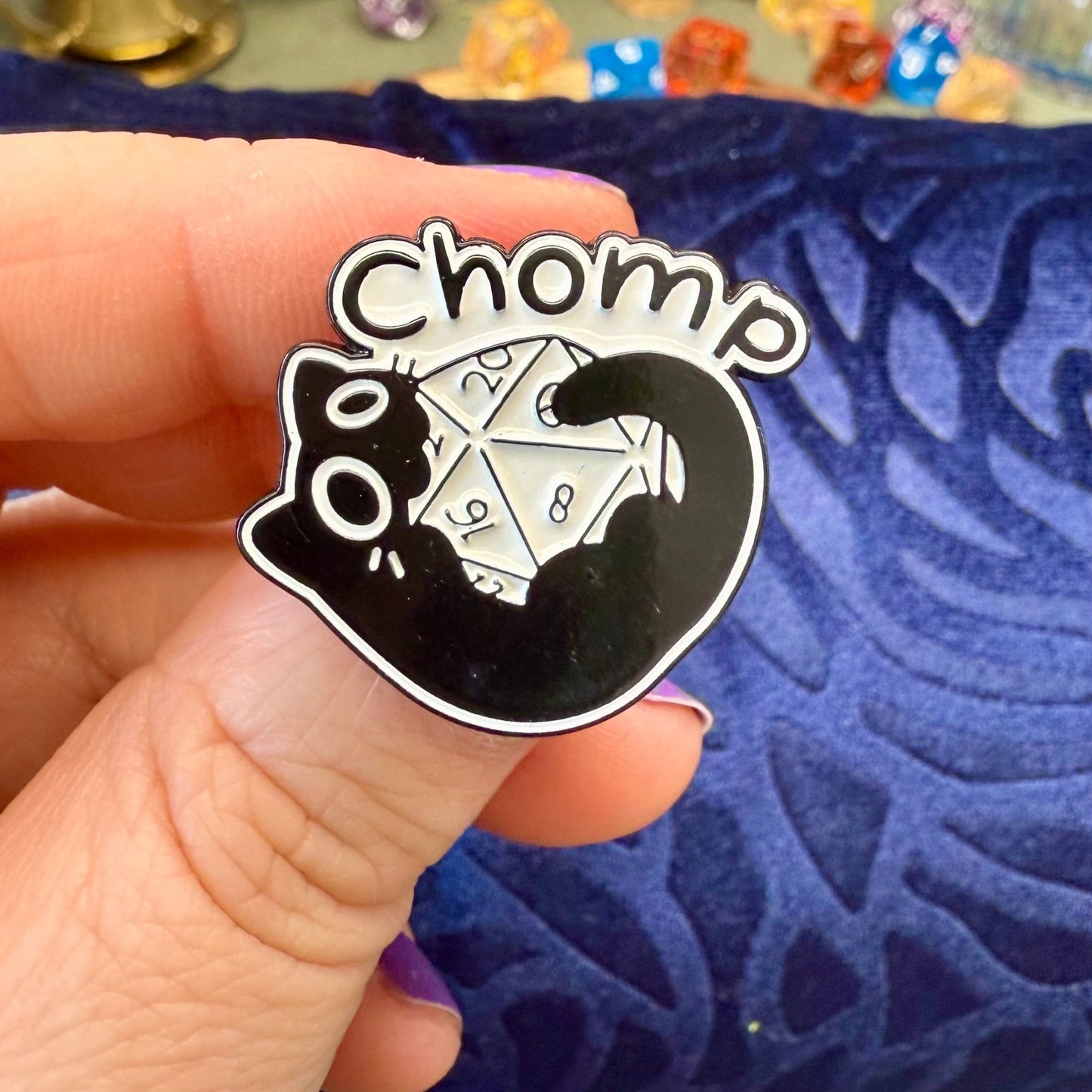 Cute Black Dice Cat Enamel Pins - The Wandering Satchel