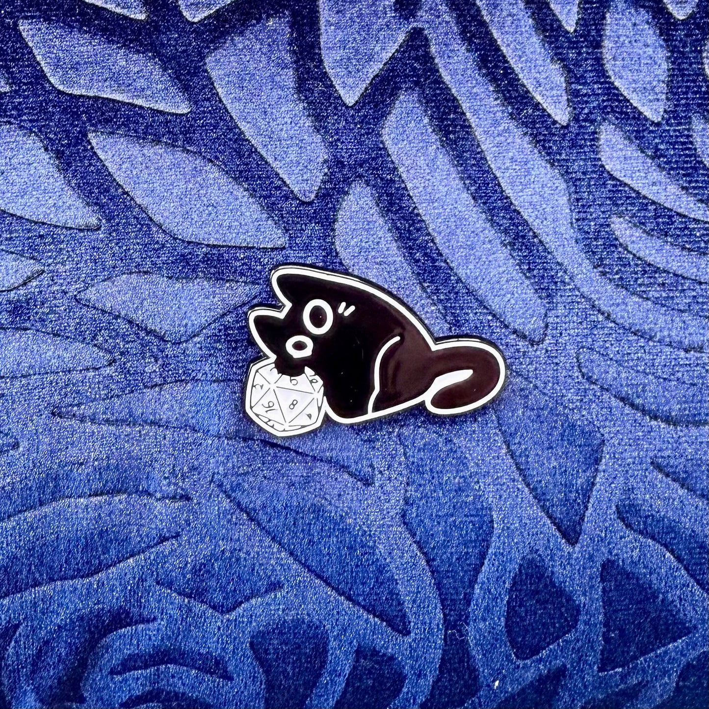 Cute Black Dice Cat Enamel Pins - The Wandering Satchel