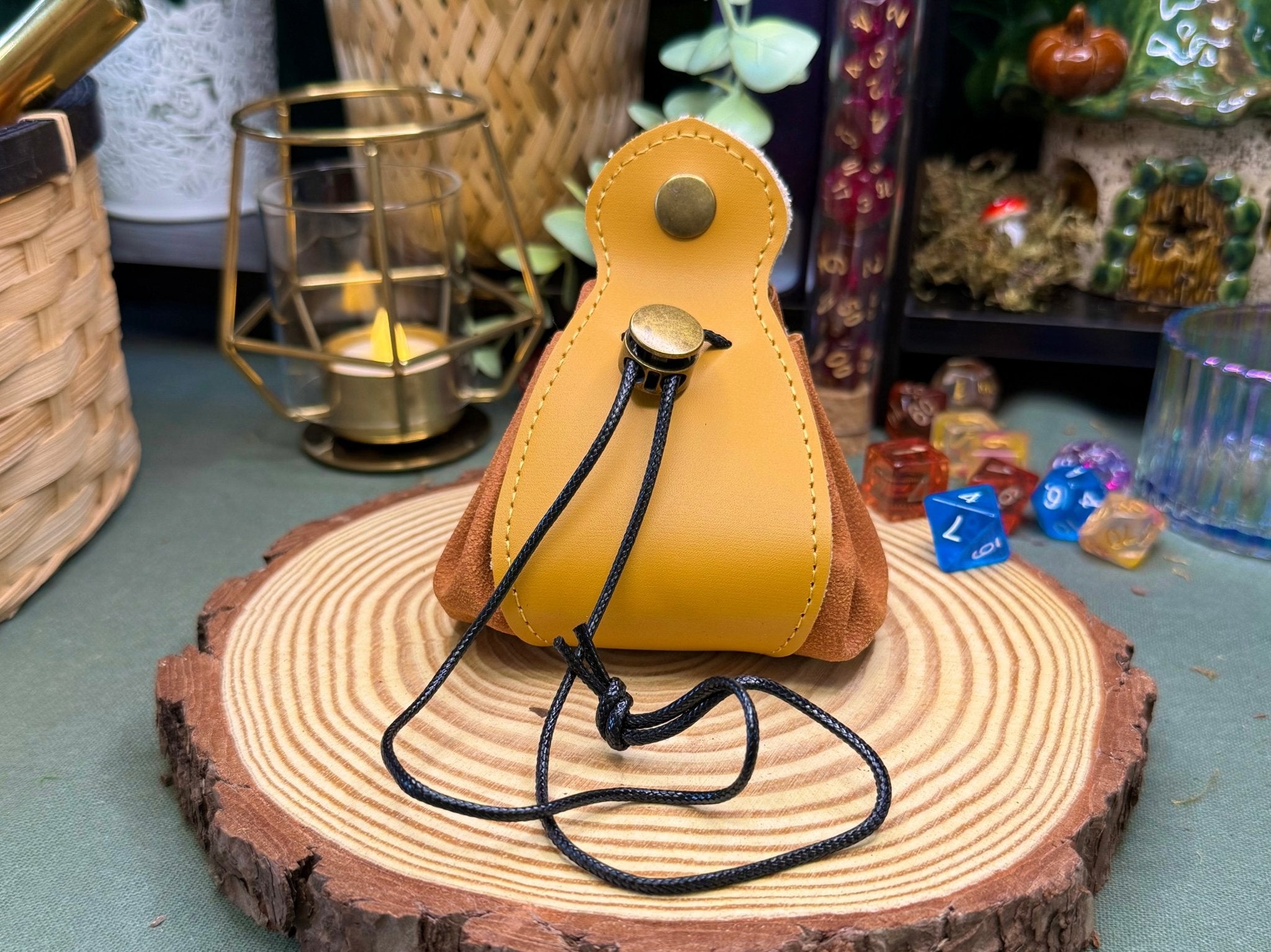 Dice Drawstring Bag with Rolling Tray - The Wandering Satchel