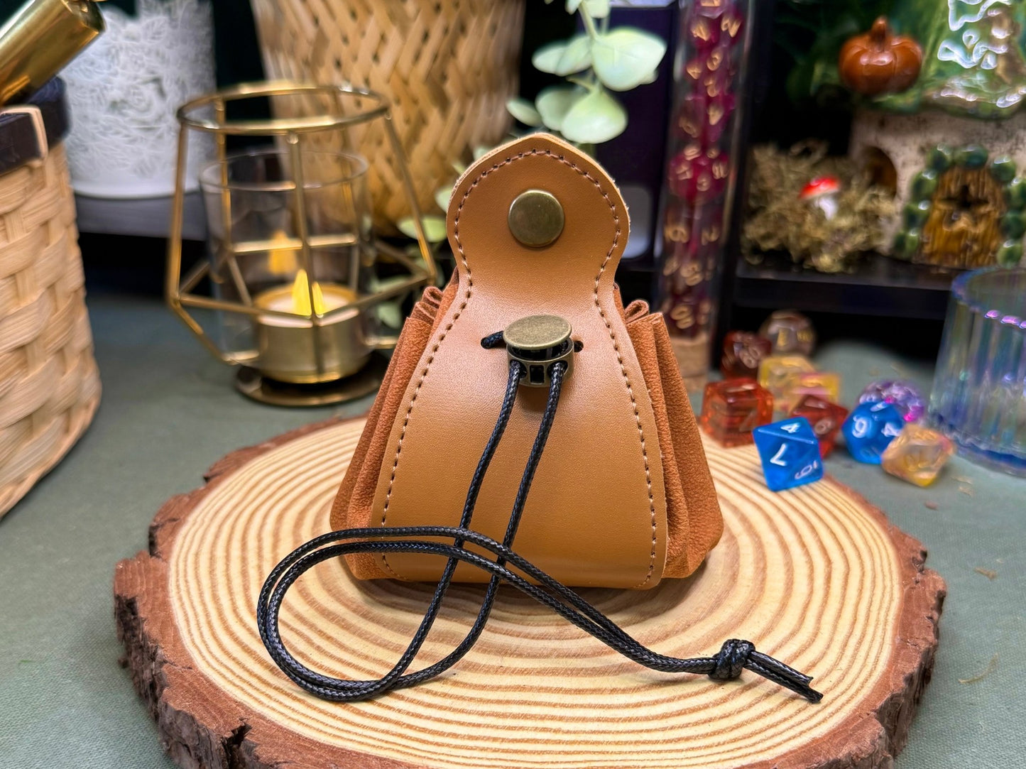Dice Drawstring Bag with Rolling Tray - The Wandering Satchel