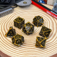 Dragon Bones 7 Piece Metal Poly Dice Set - The Wandering Satchel