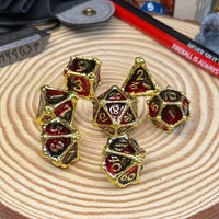 Dragon Bones 7 Piece Metal Poly Dice Set - The Wandering Satchel