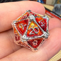 Dragon Bones 7 Piece Metal Poly Dice Set - The Wandering Satchel