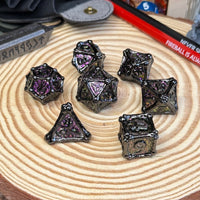 Dragon Bones 7 Piece Metal Poly Dice Set - The Wandering Satchel