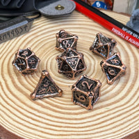 Dragon Bones 7 Piece Metal Poly Dice Set - The Wandering Satchel
