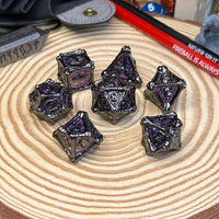 Dragon Bones 7 Piece Metal Poly Dice Set - The Wandering Satchel