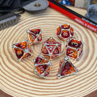 Dragon Bones 7 Piece Metal Poly Dice Set - The Wandering Satchel