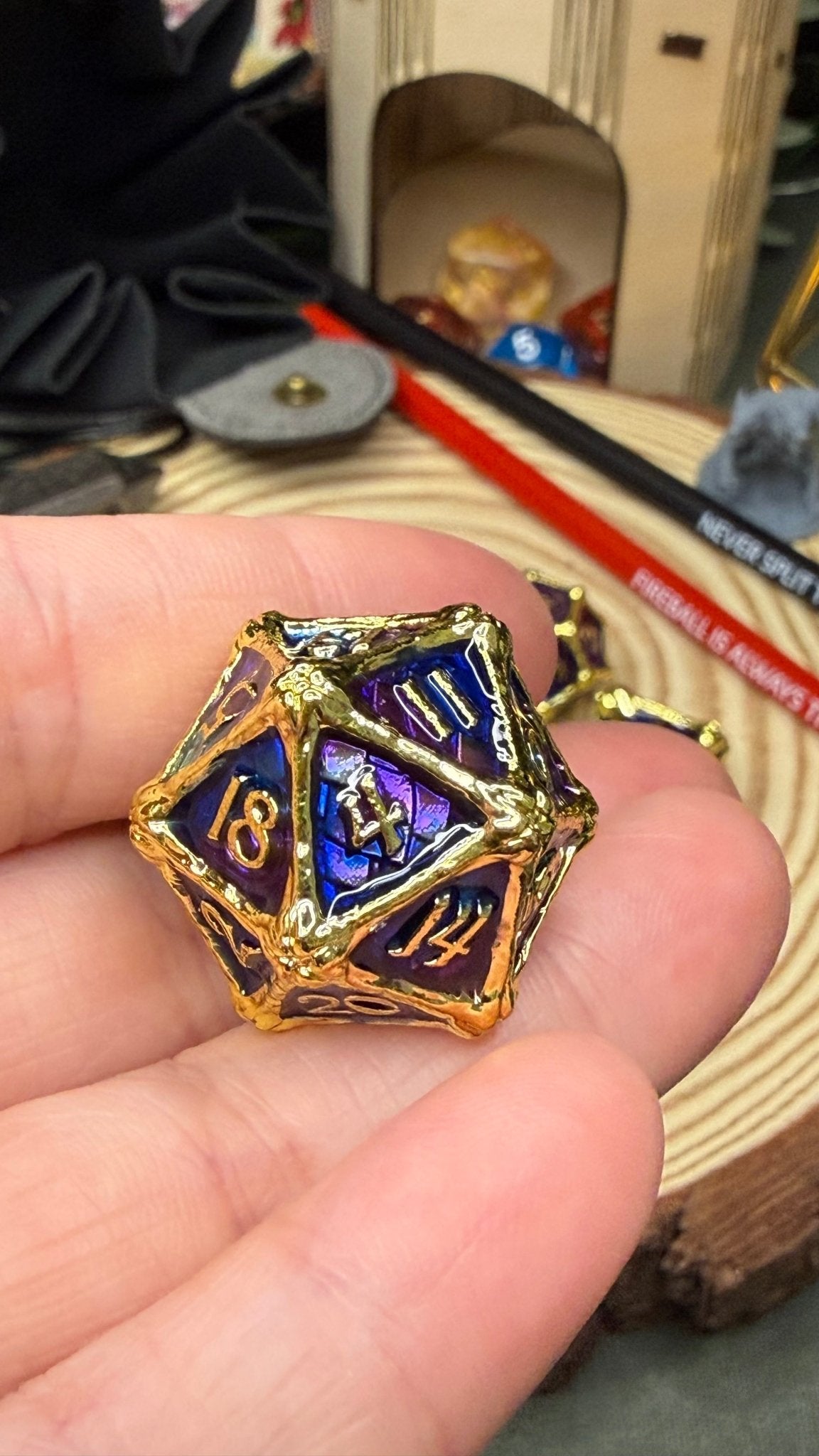 Dragon Bones 7 Piece Metal Poly Dice Set - The Wandering Satchel