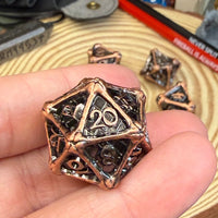 Dragon Bones 7 Piece Metal Poly Dice Set - The Wandering Satchel