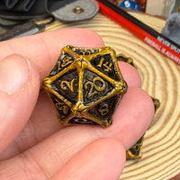 Dragon Bones 7 Piece Metal Poly Dice Set - The Wandering Satchel