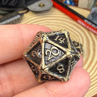 Dragon Bones 7 Piece Metal Poly Dice Set - The Wandering Satchel