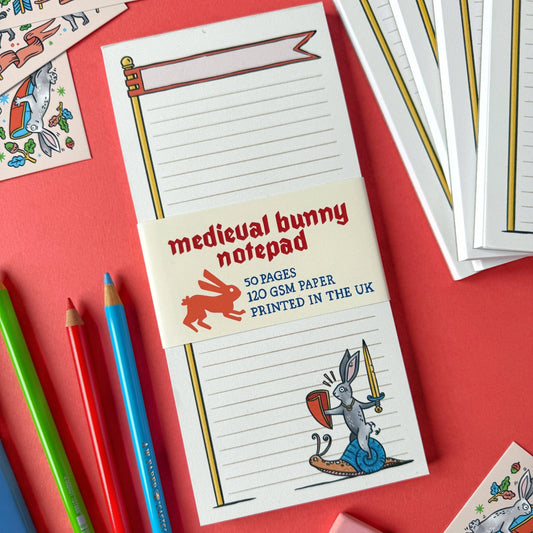Duelling Bunnies Medieval Notepad - The Wandering Satchel