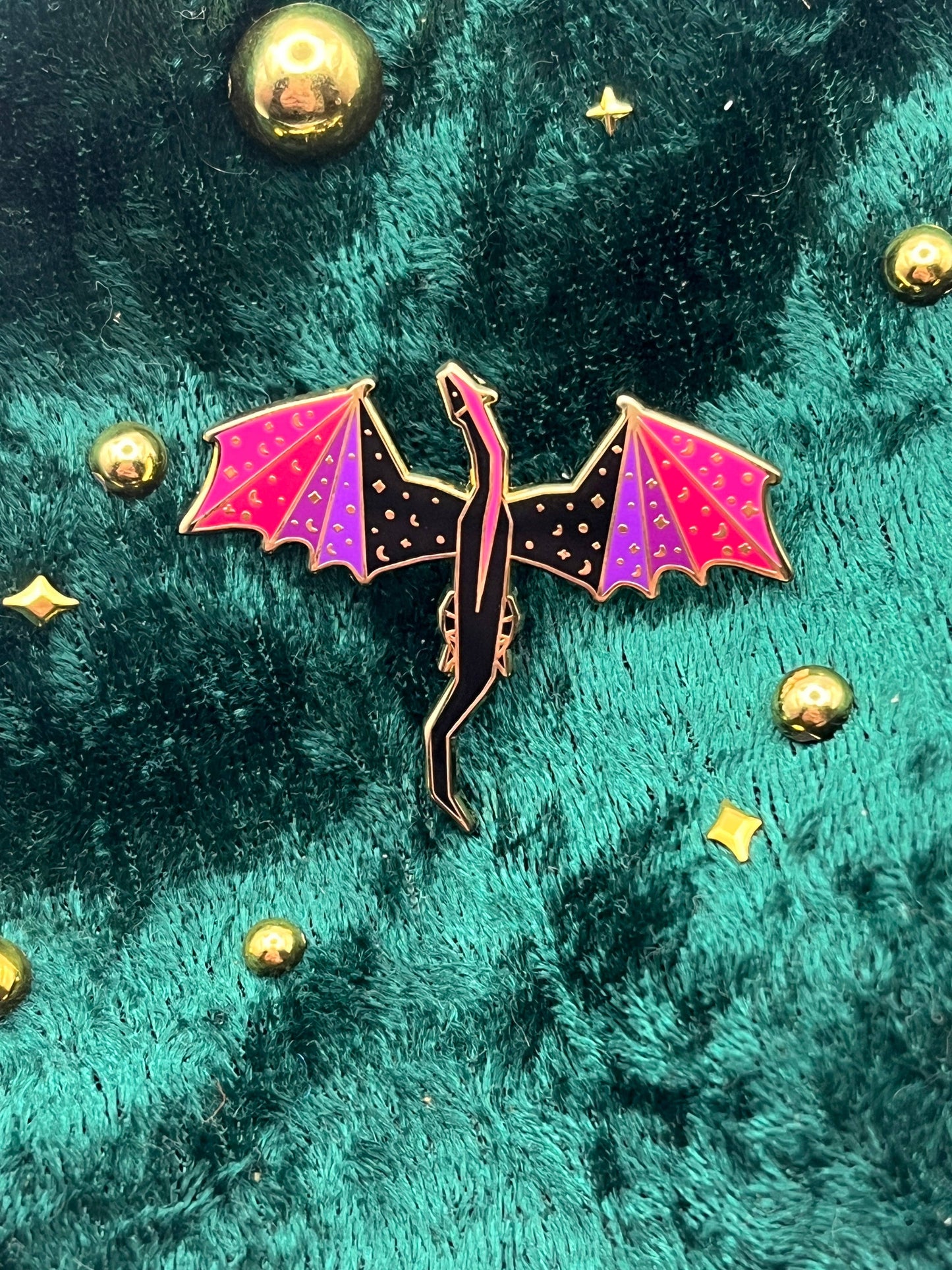 Purple, Pink and Black Dragon Enamel Pin