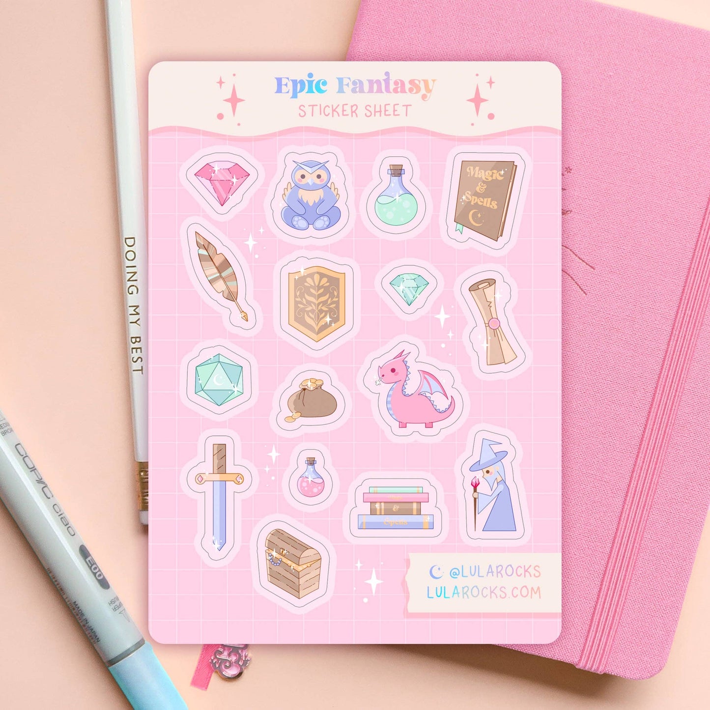 Epic Fantasy Deco Stickers Sheet