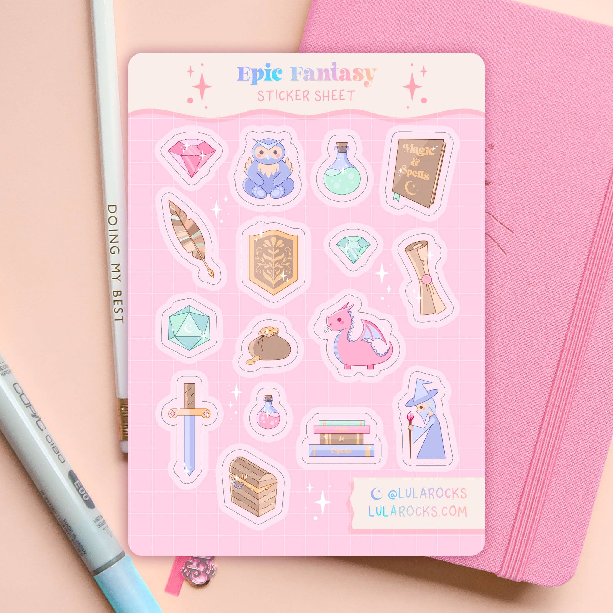 Epic Fantasy Deco Stickers Sheet