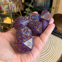 Giant Castle Dice 7 Piece Acrylic Poly Dice Set - The Wandering Satchel