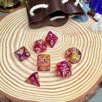 Glitter Double Colours 7 Piece Poly Dice Set - The Wandering Satchel