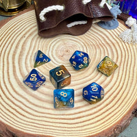 Glitter Double Colours 7 Piece Poly Dice Set - The Wandering Satchel